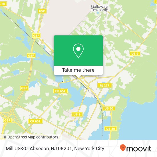 Mapa de Mill US-30, Absecon, NJ 08201