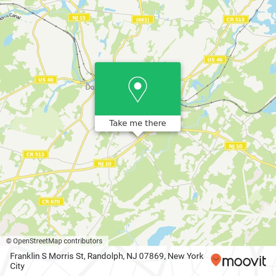 Mapa de Franklin S Morris St, Randolph, NJ 07869