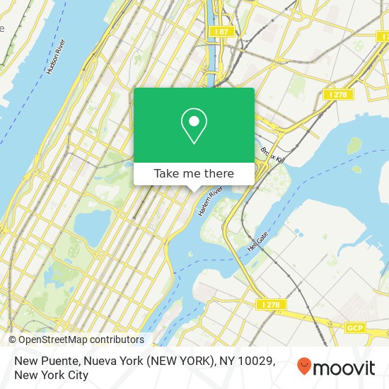 Mapa de New Puente, Nueva York (NEW YORK), NY 10029