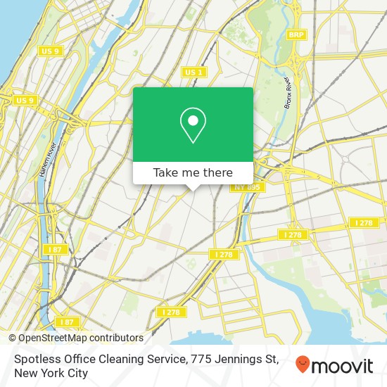 Mapa de Spotless Office Cleaning Service, 775 Jennings St