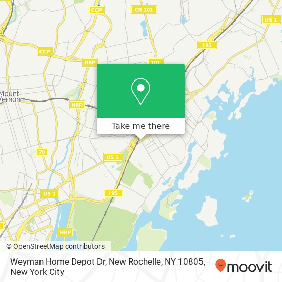 Mapa de Weyman Home Depot Dr, New Rochelle, NY 10805