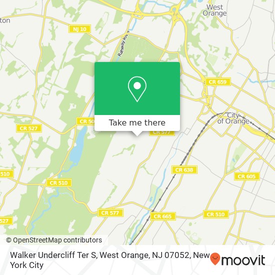 Mapa de Walker Undercliff Ter S, West Orange, NJ 07052