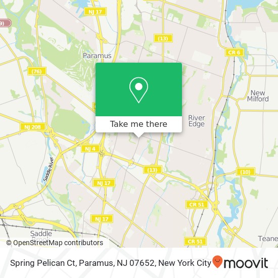 Mapa de Spring Pelican Ct, Paramus, NJ 07652