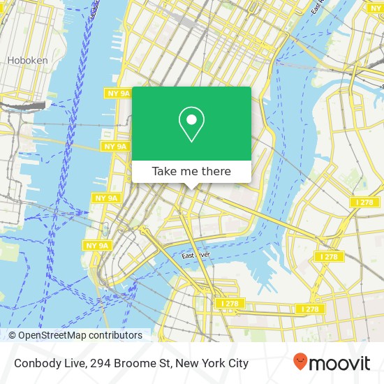 Conbody Live, 294 Broome St map