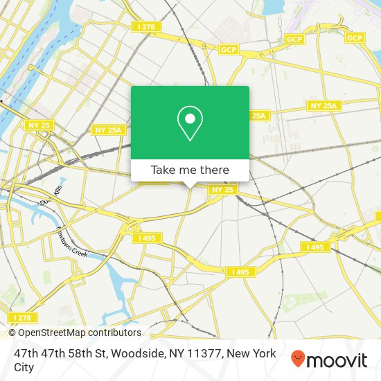 Mapa de 47th 47th 58th St, Woodside, NY 11377