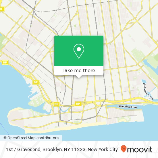 Mapa de 1st / Gravesend, Brooklyn, NY 11223