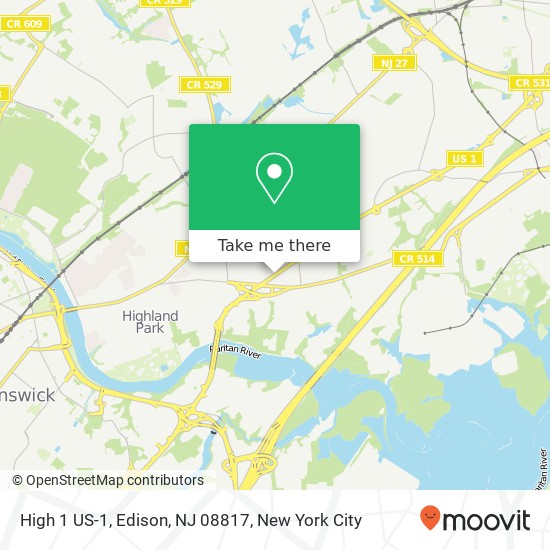 High 1 US-1, Edison, NJ 08817 map