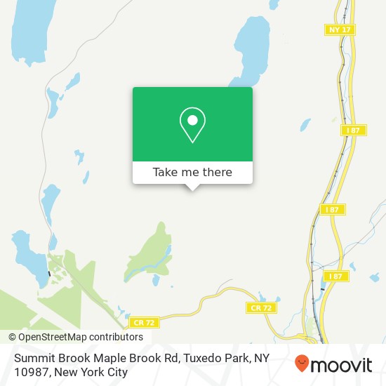 Mapa de Summit Brook Maple Brook Rd, Tuxedo Park, NY 10987