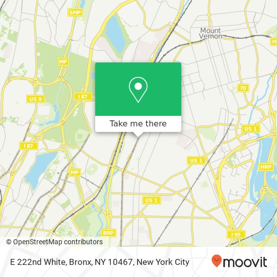 Mapa de E 222nd White, Bronx, NY 10467