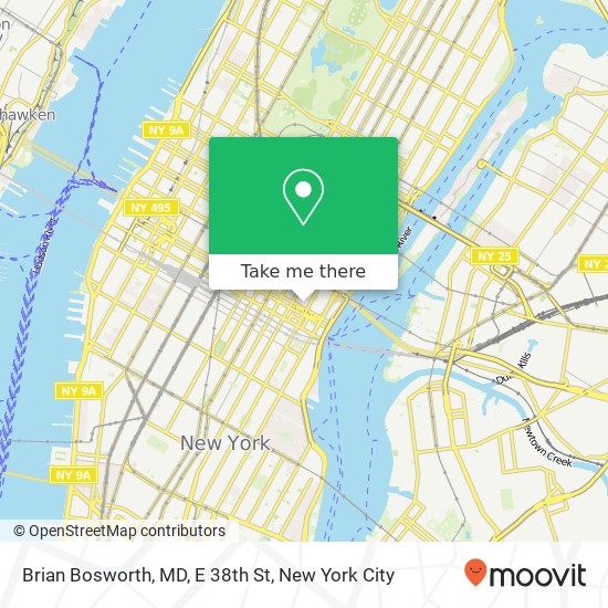 Brian Bosworth, MD, E 38th St map