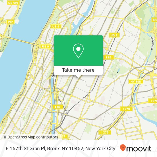 E 167th St Gran Pl, Bronx, NY 10452 map