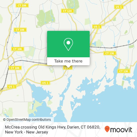Mapa de McCrea crossing Old Kings Hwy, Darien, CT 06820