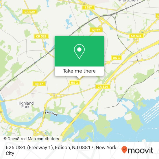 626 US-1 (Freeway 1), Edison, NJ 08817 map