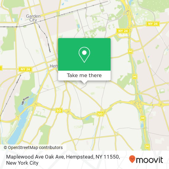 Mapa de Maplewood Ave Oak Ave, Hempstead, NY 11550