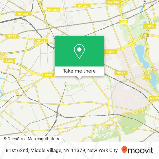 Mapa de 81st 62nd, Middle Village, NY 11379