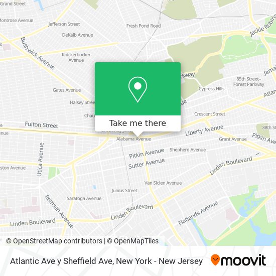 Mapa de Atlantic Ave y Sheffield Ave
