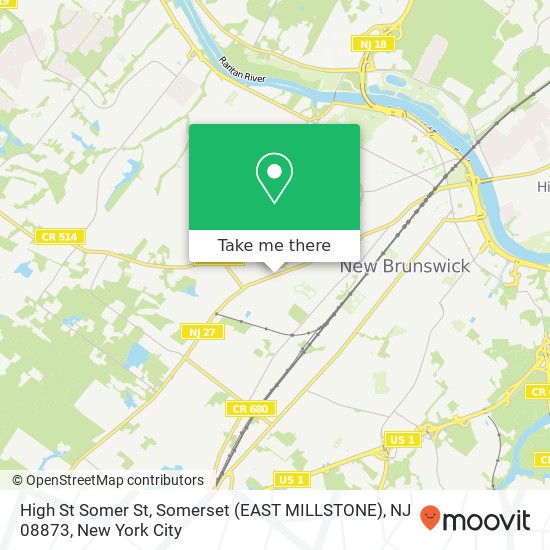 Mapa de High St Somer St, Somerset (EAST MILLSTONE), NJ 08873