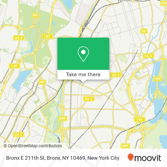 Bronx E 211th St, Bronx, NY 10469 map
