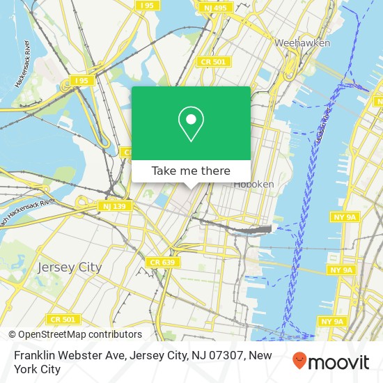 Mapa de Franklin Webster Ave, Jersey City, NJ 07307