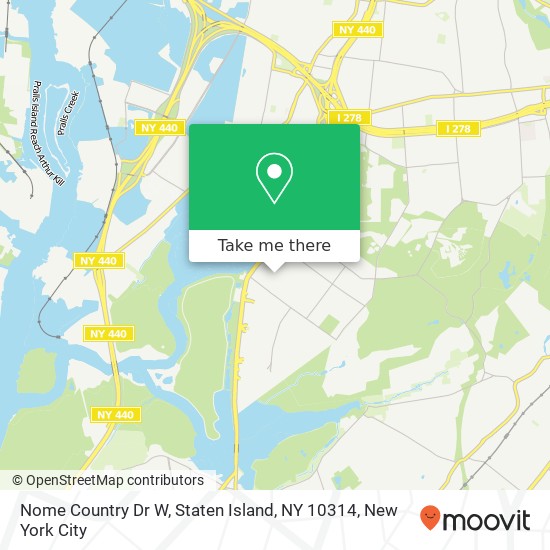 Mapa de Nome Country Dr W, Staten Island, NY 10314