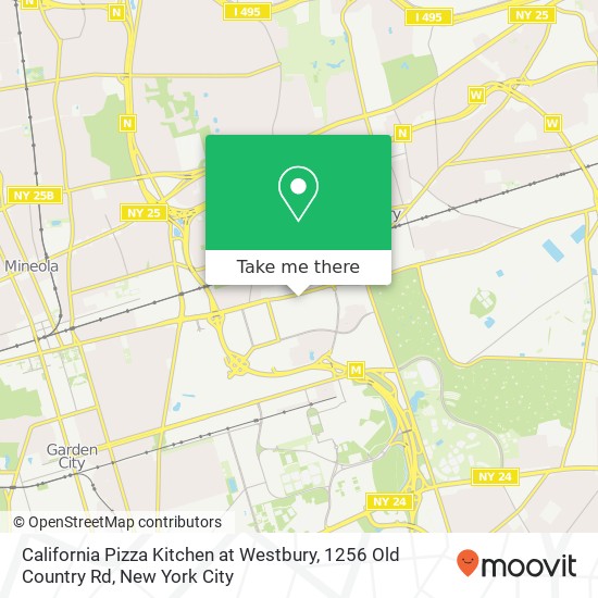 California Pizza Kitchen at Westbury, 1256 Old Country Rd map