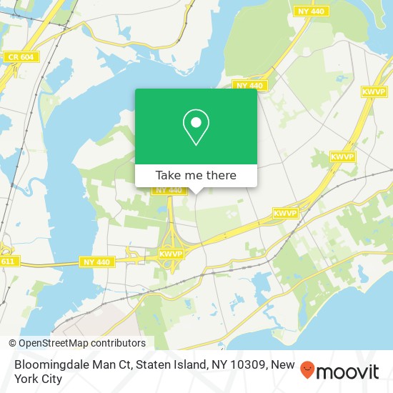 Mapa de Bloomingdale Man Ct, Staten Island, NY 10309