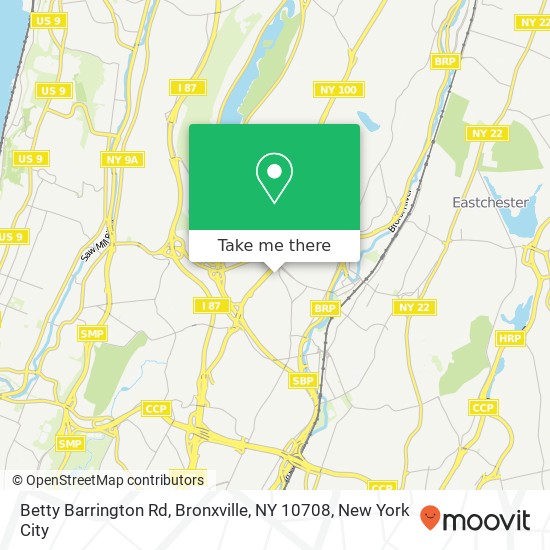 Mapa de Betty Barrington Rd, Bronxville, NY 10708