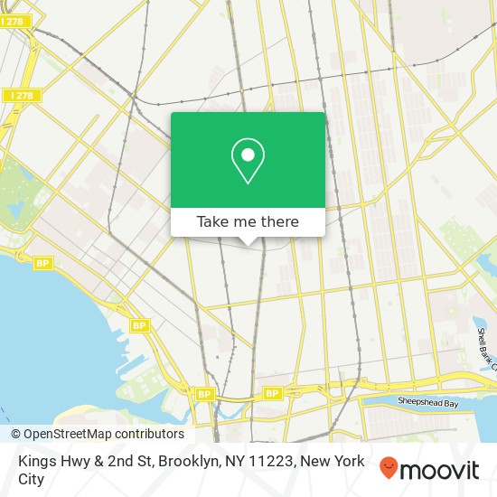 Mapa de Kings Hwy & 2nd St, Brooklyn, NY 11223