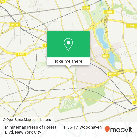 Mapa de Minuteman Press of Forest Hills, 66-17 Woodhaven Blvd