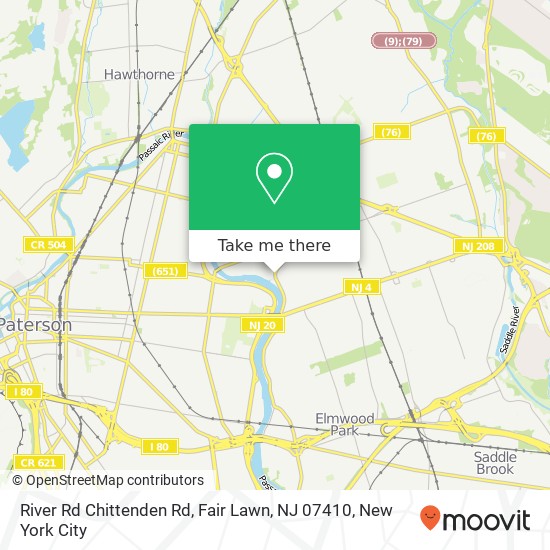 Mapa de River Rd Chittenden Rd, Fair Lawn, NJ 07410