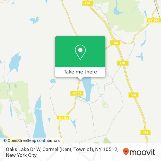 Mapa de Oaks Lake Dr W, Carmel (Kent, Town of), NY 10512