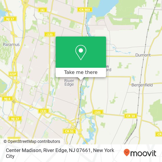 Mapa de Center Madison, River Edge, NJ 07661