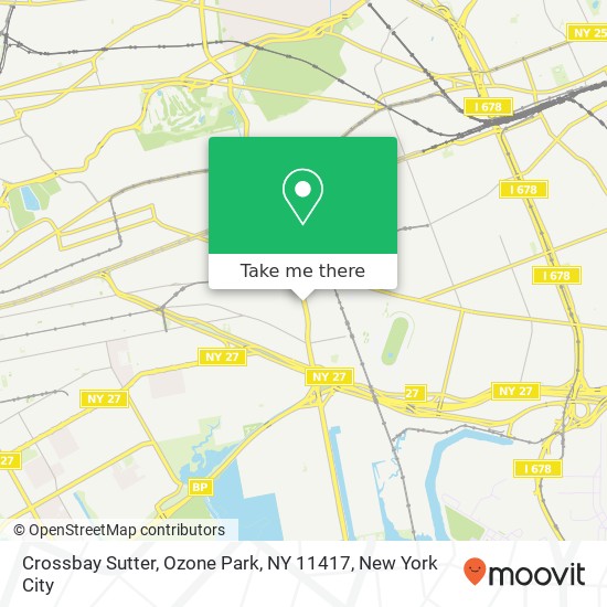 Mapa de Crossbay Sutter, Ozone Park, NY 11417