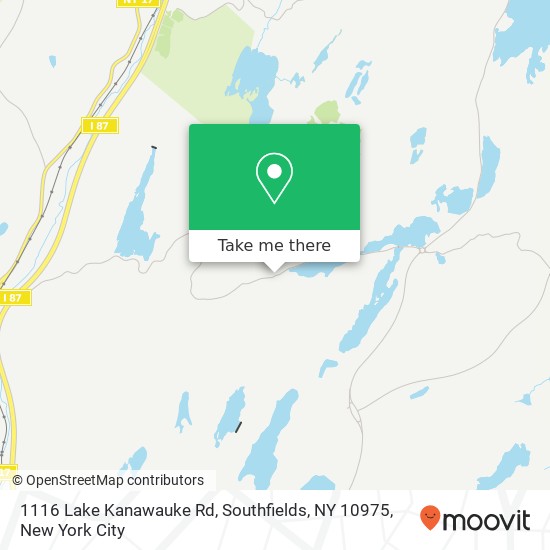 Mapa de 1116 Lake Kanawauke Rd, Southfields, NY 10975