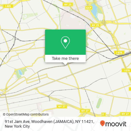 91st Jam Ave, Woodhaven (JAMAICA), NY 11421 map