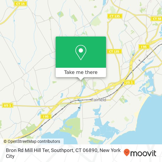Mapa de Bron Rd Mill Hill Ter, Southport, CT 06890