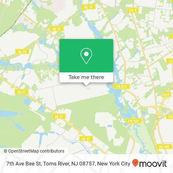 7th Ave Bee St, Toms River, NJ 08757 map