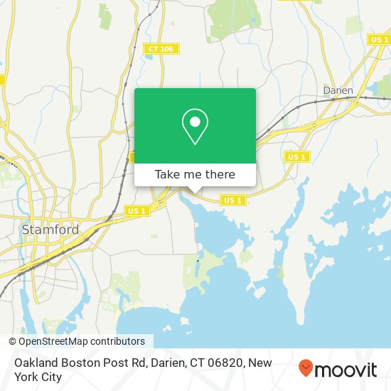 Mapa de Oakland Boston Post Rd, Darien, CT 06820