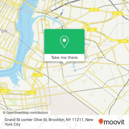 Mapa de Grand St corner Olive St, Brooklyn, NY 11211