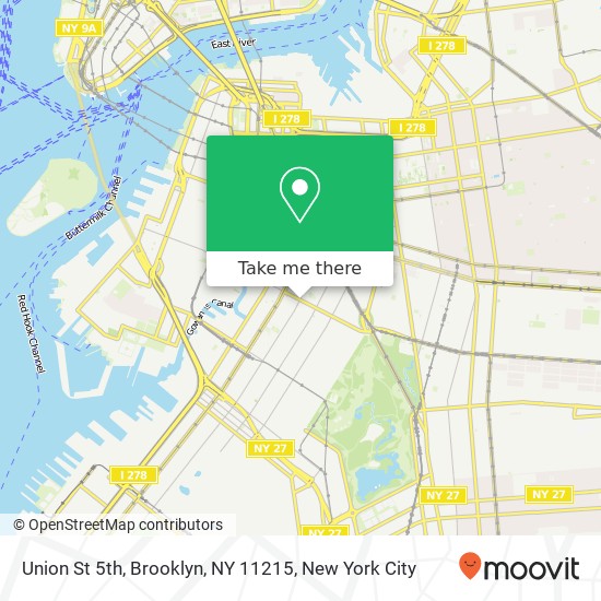 Mapa de Union St 5th, Brooklyn, NY 11215