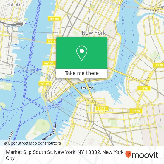 Market Slip South St, New York, NY 10002 map