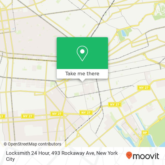 Mapa de Locksmith 24 Hour, 493 Rockaway Ave