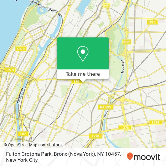 Mapa de Fulton Crotona Park, Bronx (Nova York), NY 10457