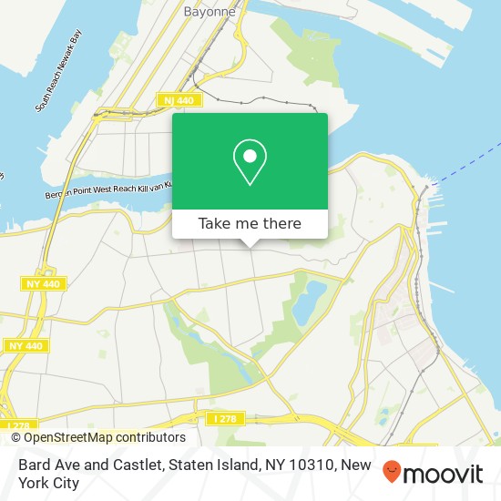 Bard Ave and Castlet, Staten Island, NY 10310 map