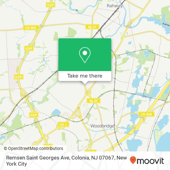 Remsen Saint Georges Ave, Colonia, NJ 07067 map