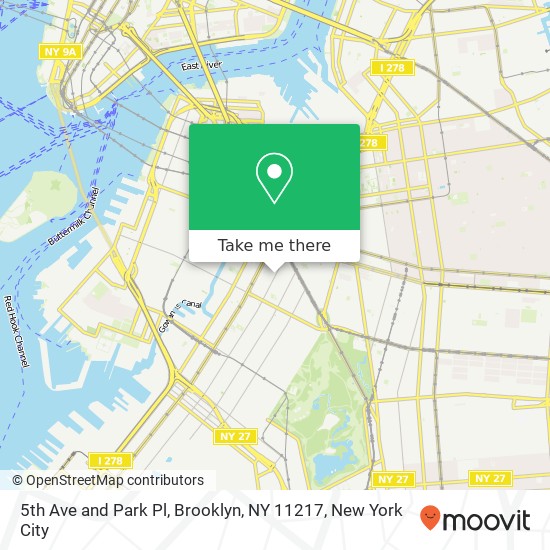 Mapa de 5th Ave and Park Pl, Brooklyn, NY 11217