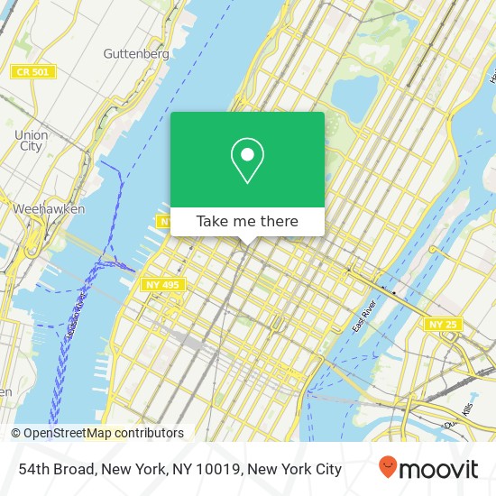 54th Broad, New York, NY 10019 map