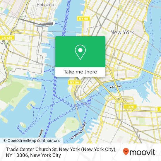 Trade Center Church St, New York (New York City), NY 10006 map