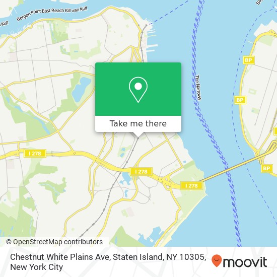 Mapa de Chestnut White Plains Ave, Staten Island, NY 10305