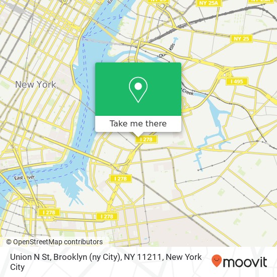Union N St, Brooklyn (ny City), NY 11211 map